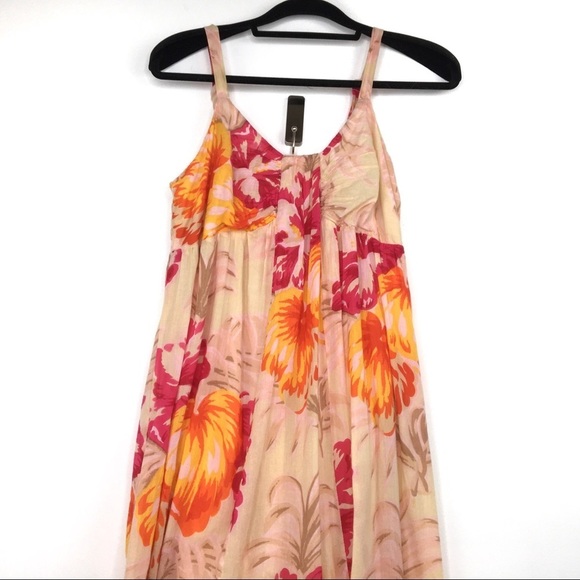 Klozlyne Pink/Orange/Yellow Floral Maxi Dress - Picture 3 of 14